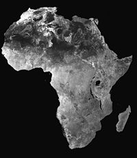 Satellite photo of Africa.