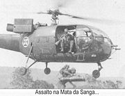 Portuguese Air Force's helicopter operating in an African theater during the war