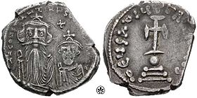 Emperor Constans II (depicted here with his son) supported Monothelitism, and had Maximus exiled for his refusal to agree to Monothelite teachings.