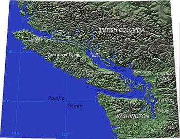 Vancouver Island is separated from mainland British Columbia by the Strait of Georgia and the Queen Charlotte Strait, and from Washington State by the Juan De Fuca Strait.