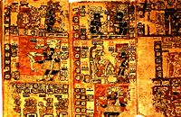 Pages from Codex Tro-Cortesianus (Madrid) Mayan Codex.
