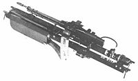 Closeup of M2. This machine gun is part complex armament subsystem;it is aimed and fired from the aircraft rather than directly