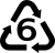 6 as a resin identification code, used in recycling to identify polystyrene.