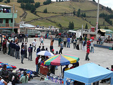 Ecuavoli being played in the market.