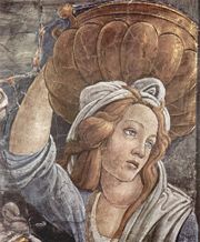 Scenes of the Life of Moses (detail) by Botticelli, 1481-1482