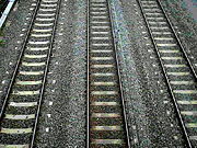 Rail tracks.
