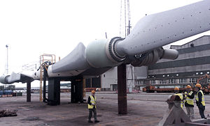 The SeaGen rotors in Harland and Wolff, Belfast, before installation in Strangford Lough