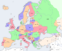 A map of countries of Europe, where the ideal of the "nation-state" arose.