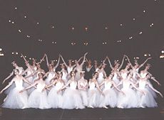 Universal Ballet dancers on the stage of the Hungarian State Opera House during 1999 European Tour