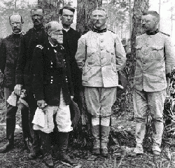 Staff of the 1st U.S. Volunteer Regiment, the "Rough Riders" in Tampa - LtCol Roosevelt on right.