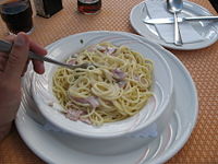 Pasta with bacon, Switzerland