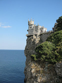 "Swallow's Nest Castle" in Yalta overlooking the Black Sea.