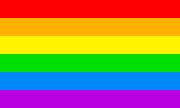 The Rainbow flag of the LGBT social movement.