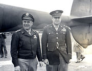 Lt Gen Jimmy Doolittle with Maj Gen Curtis LeMay in Britain, 1944.