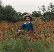 A portrait of Lady Bird Johnson in the Texas Hill Country.