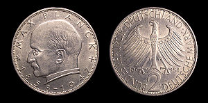 Max Planck commemorated on the German 2 Mark Coin