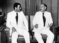 Saddam Hussein with Ahmad Hassan al-Bakr in the 1970s