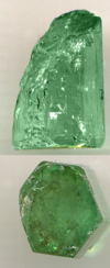 Emerald showing its hexagonal structure.
