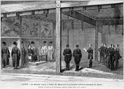 Reception by the Meiji Emperor of the Second French Military Mission to Japan, 1872.