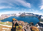 a crater lake at Tian Chi (天池) at Paektu (korean Paektu-san) at the border of China and North Korea