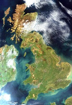 Satellite image of Great Britain