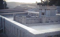A model of the Temple of Jerusalem, the central focus of the Chronicler's history.
