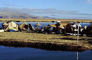 Uros artificial islands, in Peru