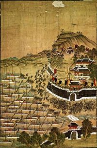 Japanese landing at Busan, 1592 (Painting of defense of Busanjin Fortress).