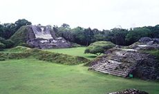 Ruins of the Mayan city of Altun Ha in Cockscomb Basin Wildlife Sanctuary.