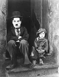 Chaplin and Jackie Coogan in The Kid (1921).