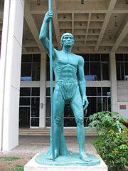 Statue of Enriquillo at the Museo De Hombre Dominicano, Santo Domingo, Dominican Republic.