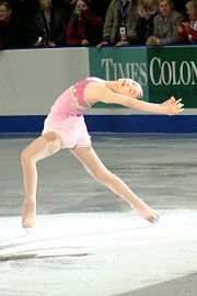 Kim Yu-Na performs an Ina Bauer.