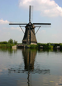 Windmill in Kinderdijk, the Netherlands