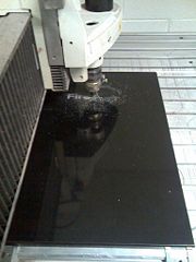 Computerised engraving on Corian.