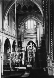 Interior of the Isaac M. Wise Temple, established as the Plumb Street Temple in 1866