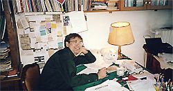 Pamuk while writing.