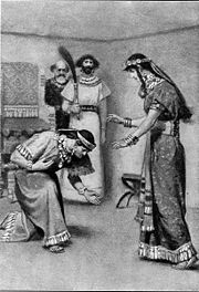 Bathsheba receives Adonijah's request to marry David's concubine, Abishag.