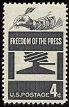 A U.S. Postage Stamp commemorating freedom of the press.