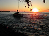 Fishermen set sail near Quepos, Costa Rica, on the Pacific coast.