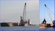 Example of the grab dredging process in Port Canaveral, Florida.