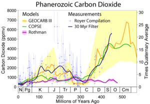 500 million years of changes in carbon dioxide concentrations