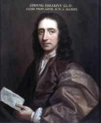 Portrait of Edmond Halley painted around 1687 by Thomas Murray (Royal Society, London)