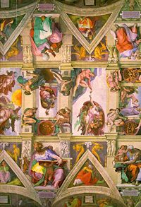 Left-center section of the Sistine Chapel ceiling