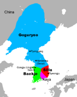 The Three Kingdoms of Korea in the fifth century.