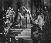 The imperial coronation of Charlemagne, an act of utmost importance in European history.