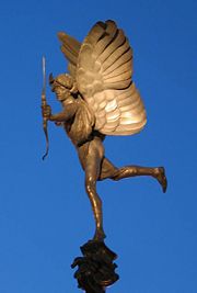 The statue Eros in Piccadilly Circus London, constructed in 1893, and is one of the first statues to be cast in aluminum.