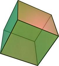 If each side of a cube has length s, the volume of the cube is equal to s3