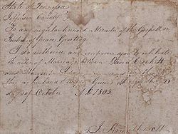 Contract of marriage for October 1805