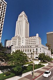 Los Angeles' City Hall is one of several well known buildings inspired by the mausoleum