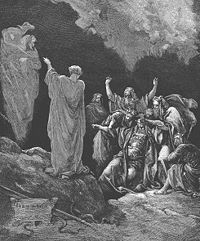 The medium of Endor contacts the spirit of Samuel, who predicts Saul's doom.